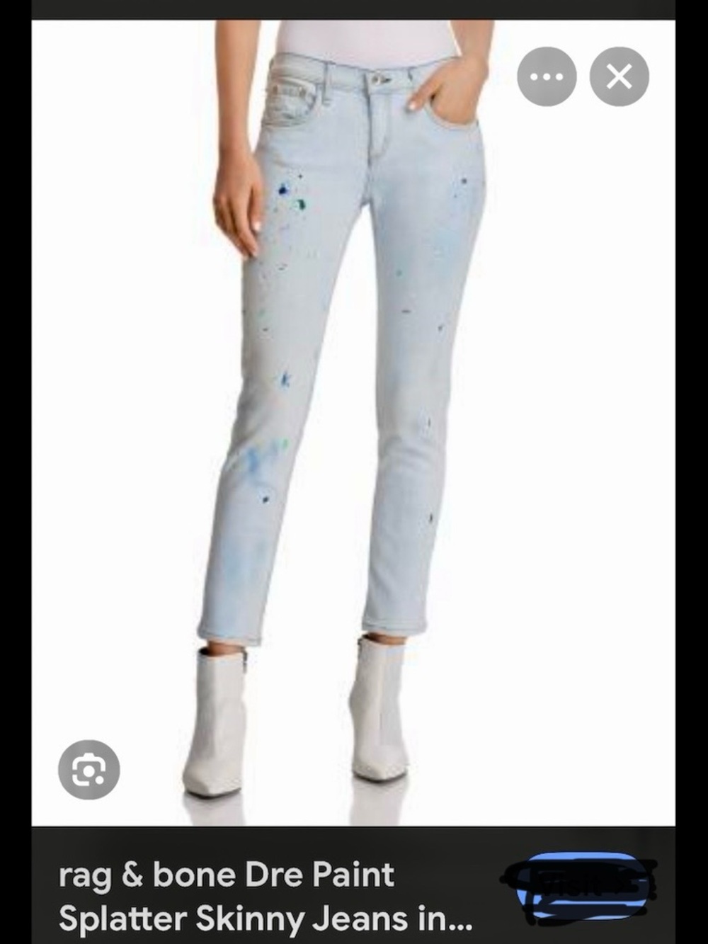 Rag and Bone the Dre capri paint splattered light wash jeans mid-rise 30